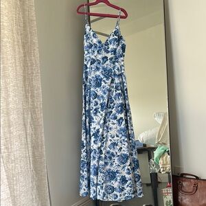 Floral Blue and White Women's Dress